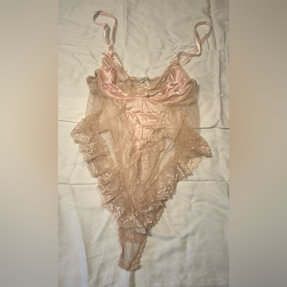 Pink lacy bodysuit